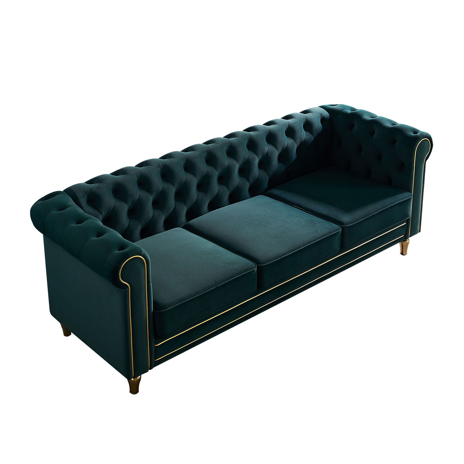 Chesterfield - Velvet Sofa 84.65&quot; For Living Room