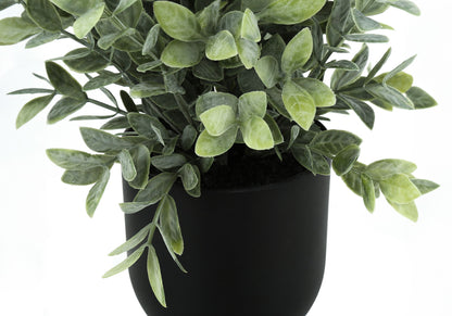 11&quot; Tall, Artificial Plant, Eucalyptus Grass, Indoor, Faux, Fake, Table, Greenery, Potted, Decorative (Set of 2) - Green / Black