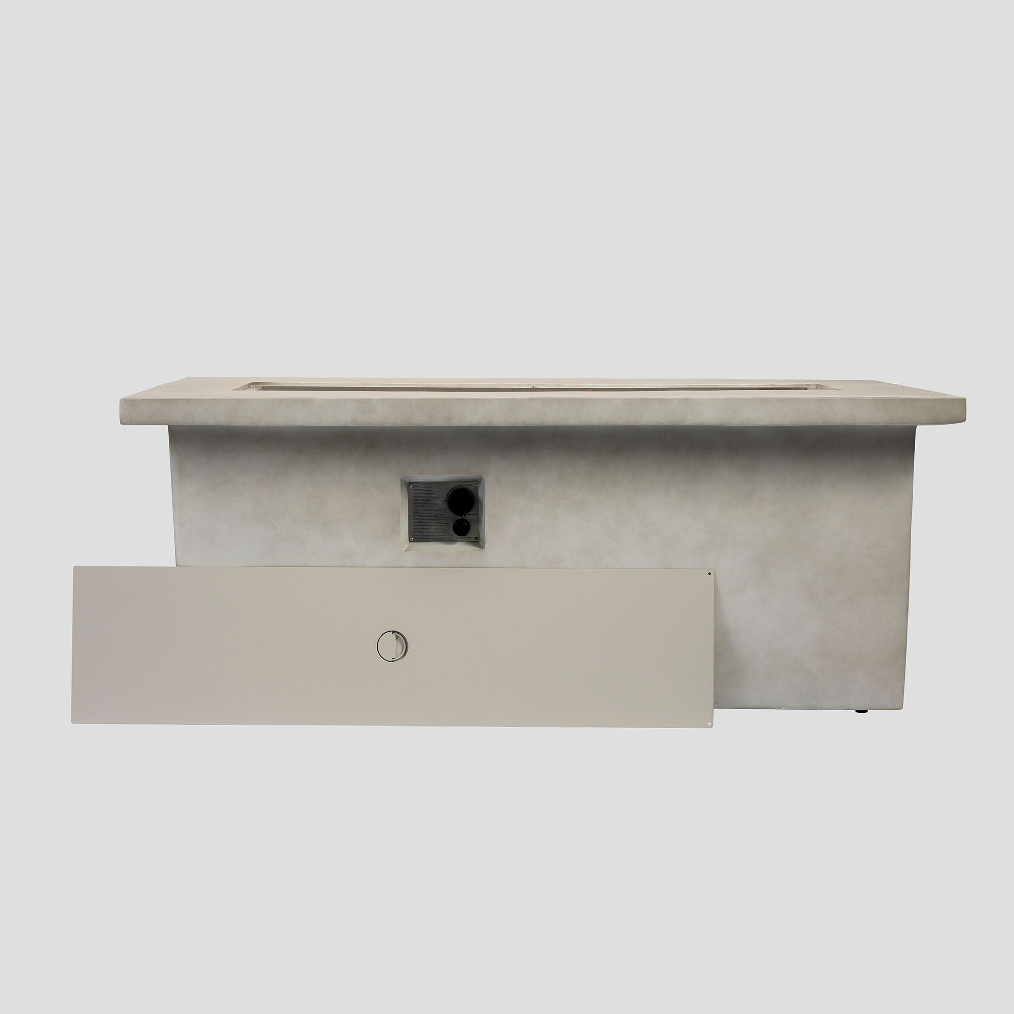 Concrete 60&quot; Rectangular Propane Gas Fire Pit Table With 60000 Btu For Outdoor Spaces - Light Gray