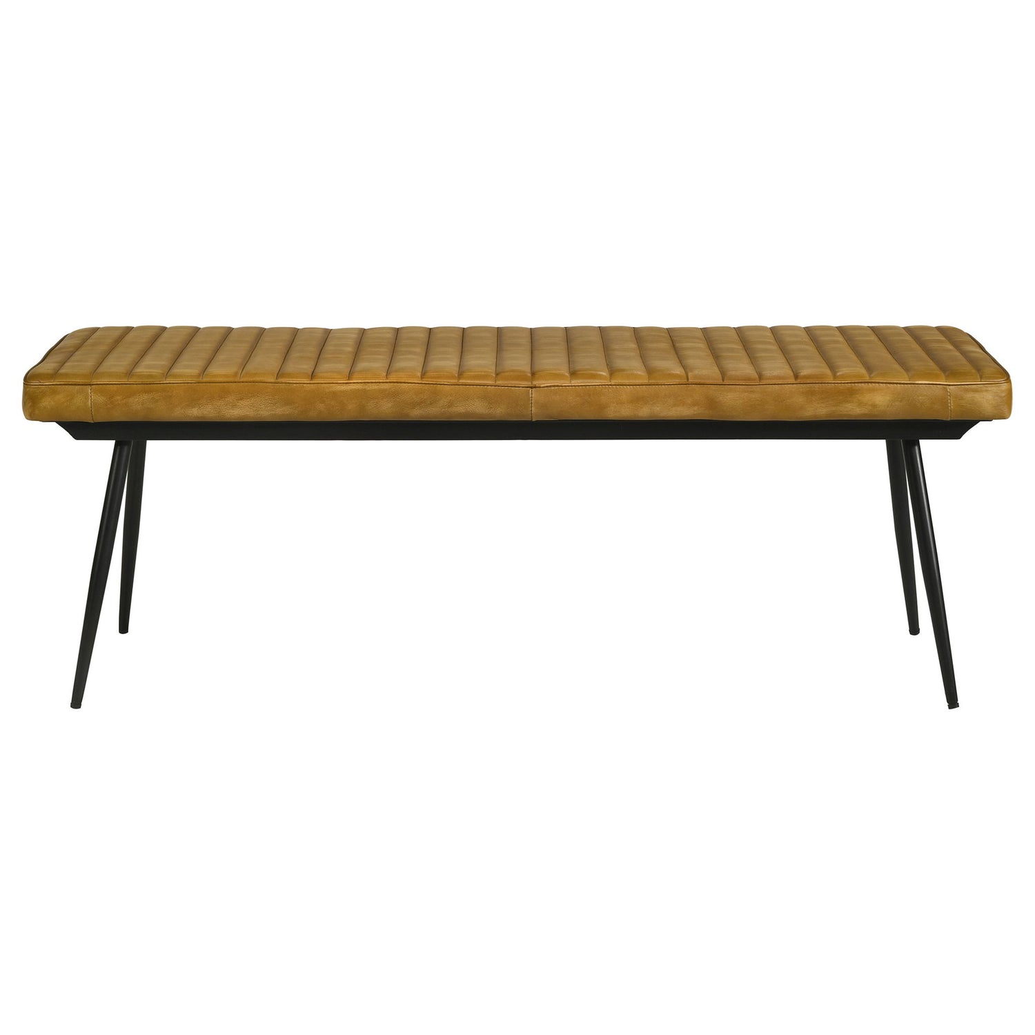 Tufted Cushion Side Bench With Tapered Legs