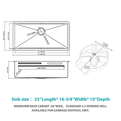 Undermount Stainless Steel Kitchen Sink With Pull Down Faucet &amp; Ledge Workstation