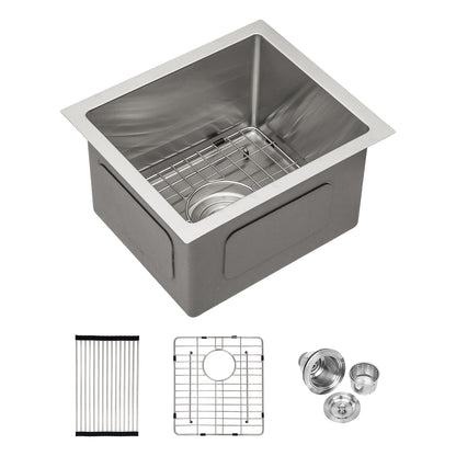 Modern Undermount Stainless Steel Kitchen Sink 16 Gauge, Deep Single Bowl