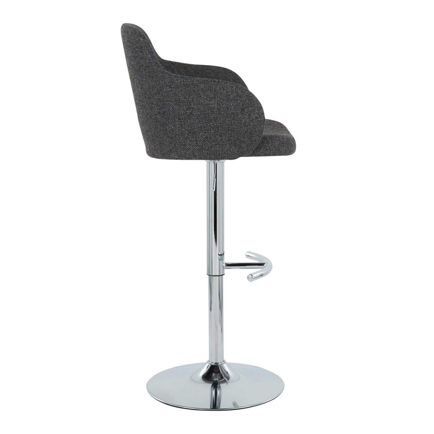 Boyne - Contemporary Adjustable Barstool With Swivel &amp; Rounded T Footrest (Set of 2)