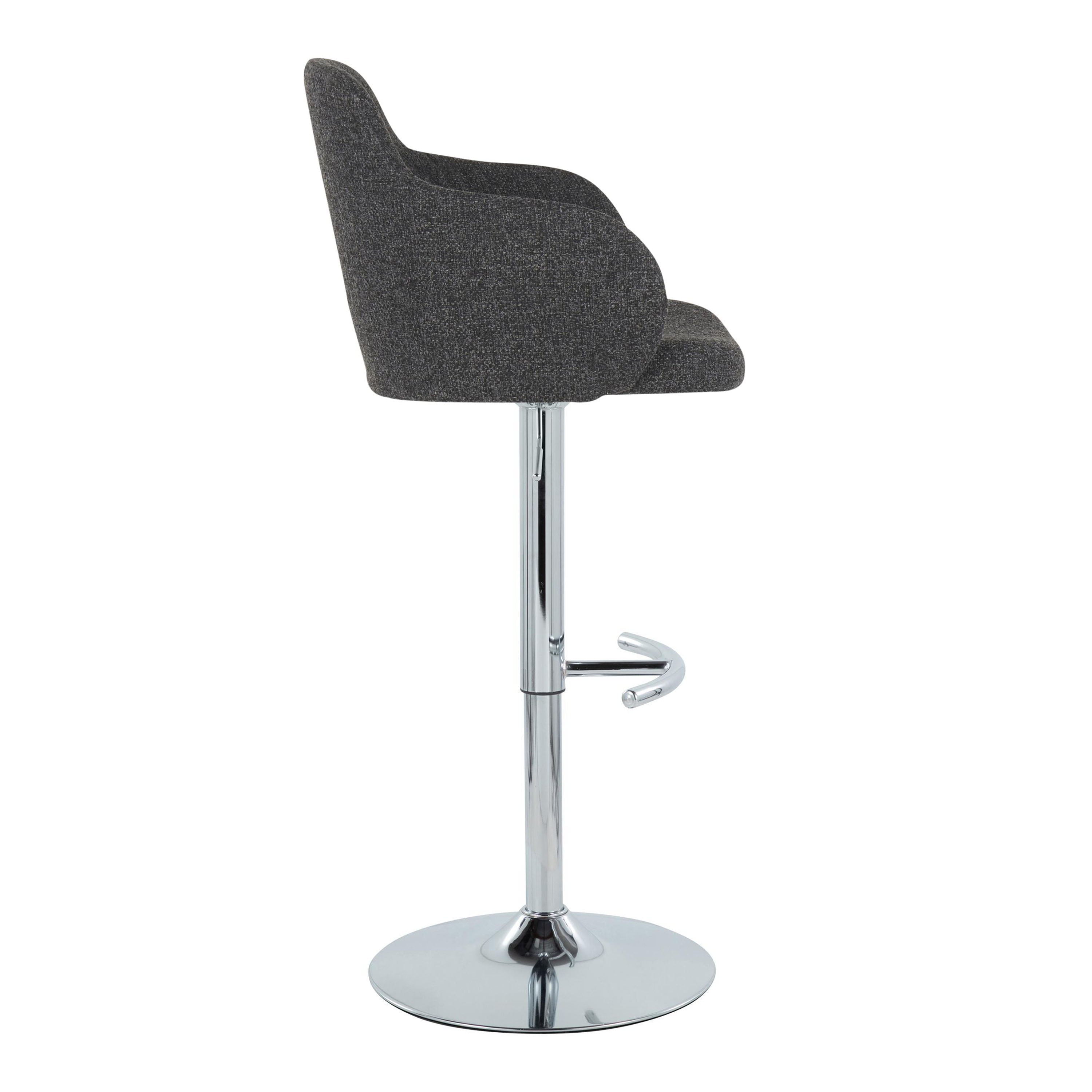 Boyne - Contemporary Adjustable Barstool With Swivel &amp; Rounded T Footrest (Set of 2)