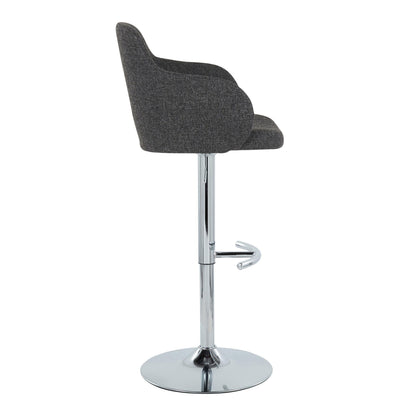 Boyne - Contemporary Adjustable Barstool With Swivel &amp; Rounded T Footrest (Set of 2)
