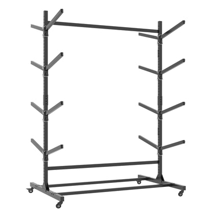 Freestanding Kayak Storage Rack With Lockable Wheels For Kayak, Canoe, Sup &amp; Surfboard