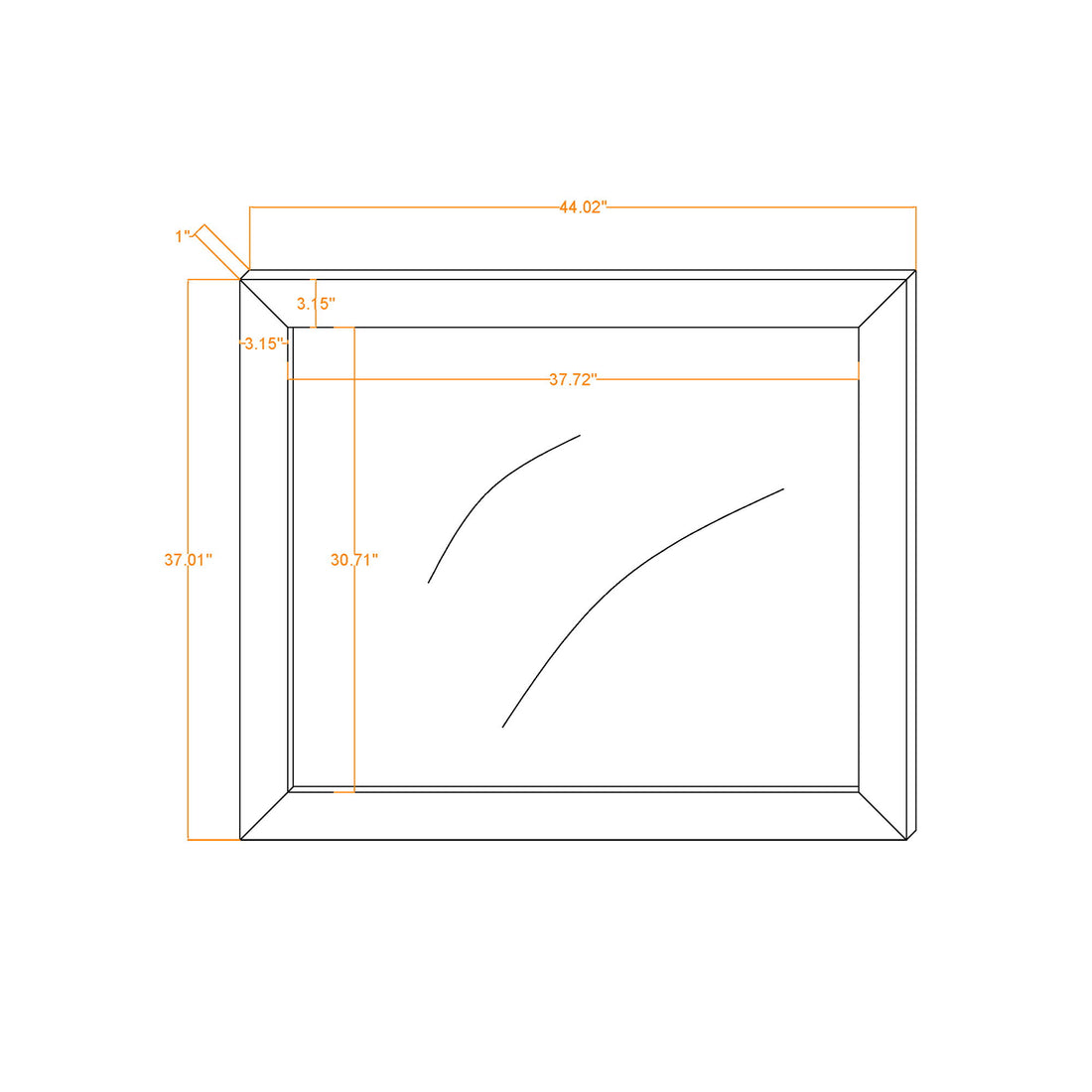 Monica - Mirror With Clean Lines - Dark Oak