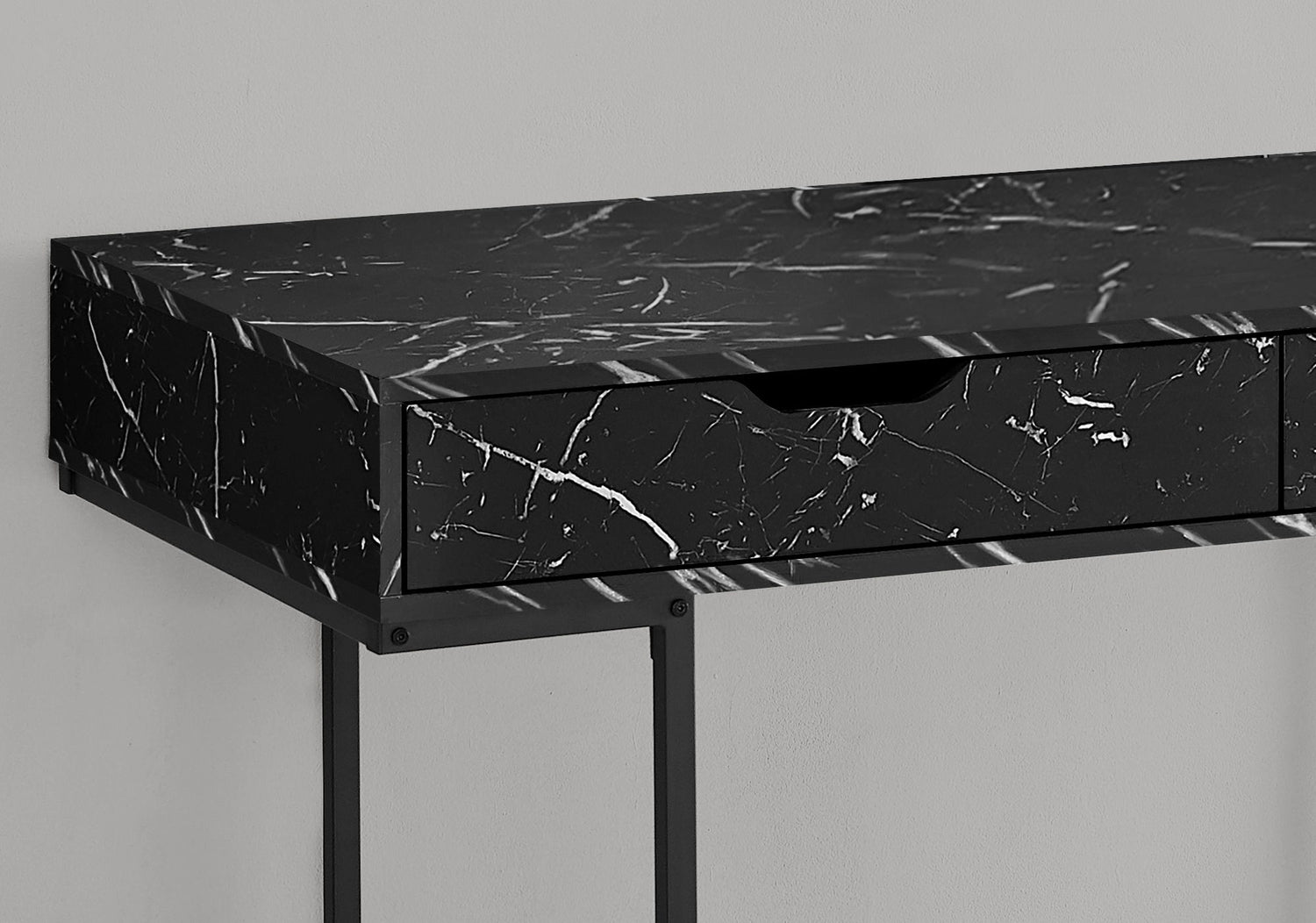 Computer Desk For Home Office, Storage Drawers, Marble Look Contemporary &amp; Modern