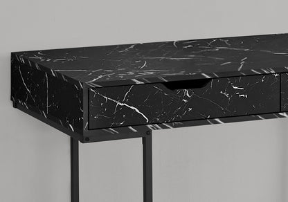 Computer Desk For Home Office, Storage Drawers, Marble Look Contemporary &amp; Modern