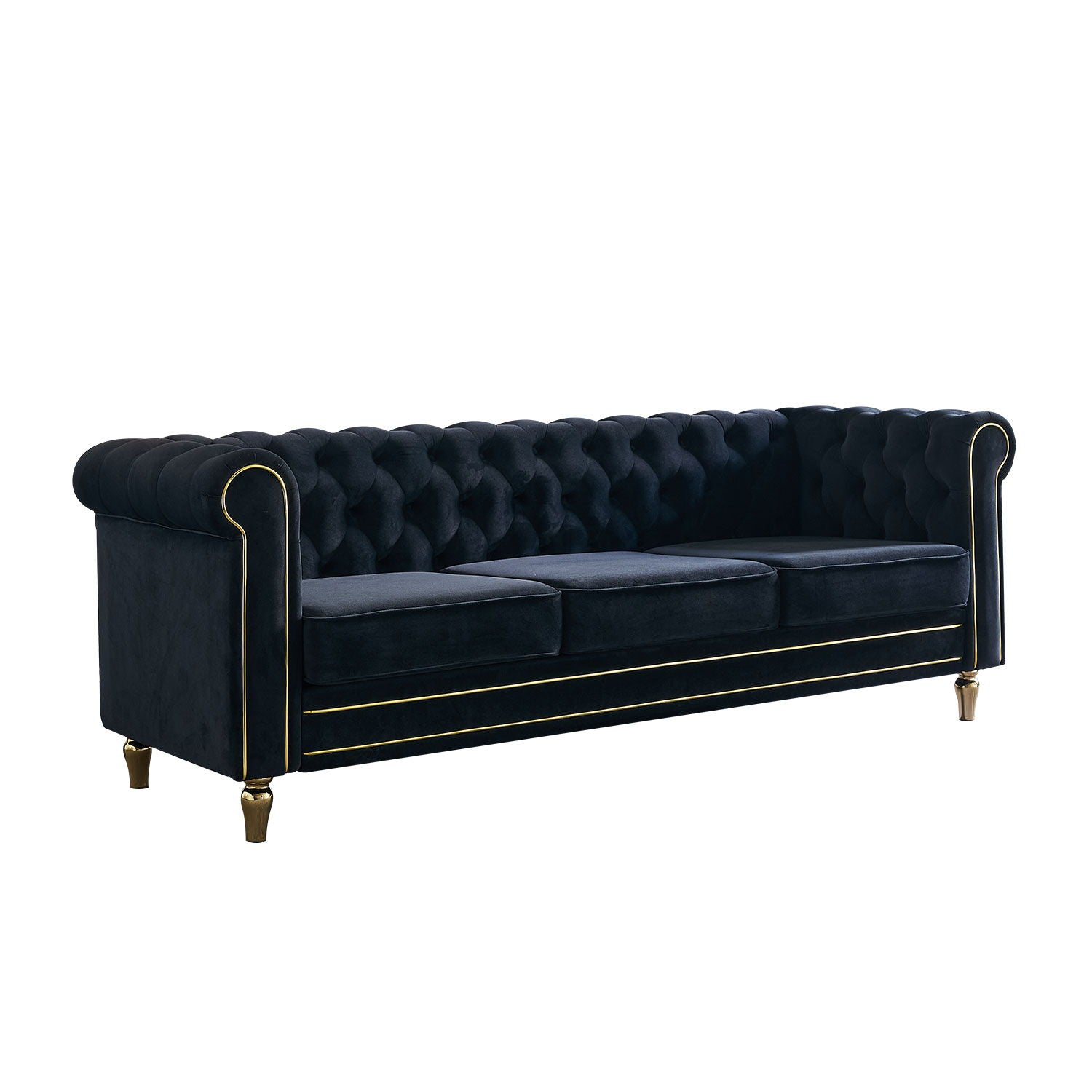 Chesterfield - Velvet Sofa 84.65&quot; For Living Room