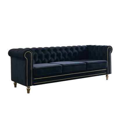 Chesterfield - Velvet Sofa 84.65&quot; For Living Room
