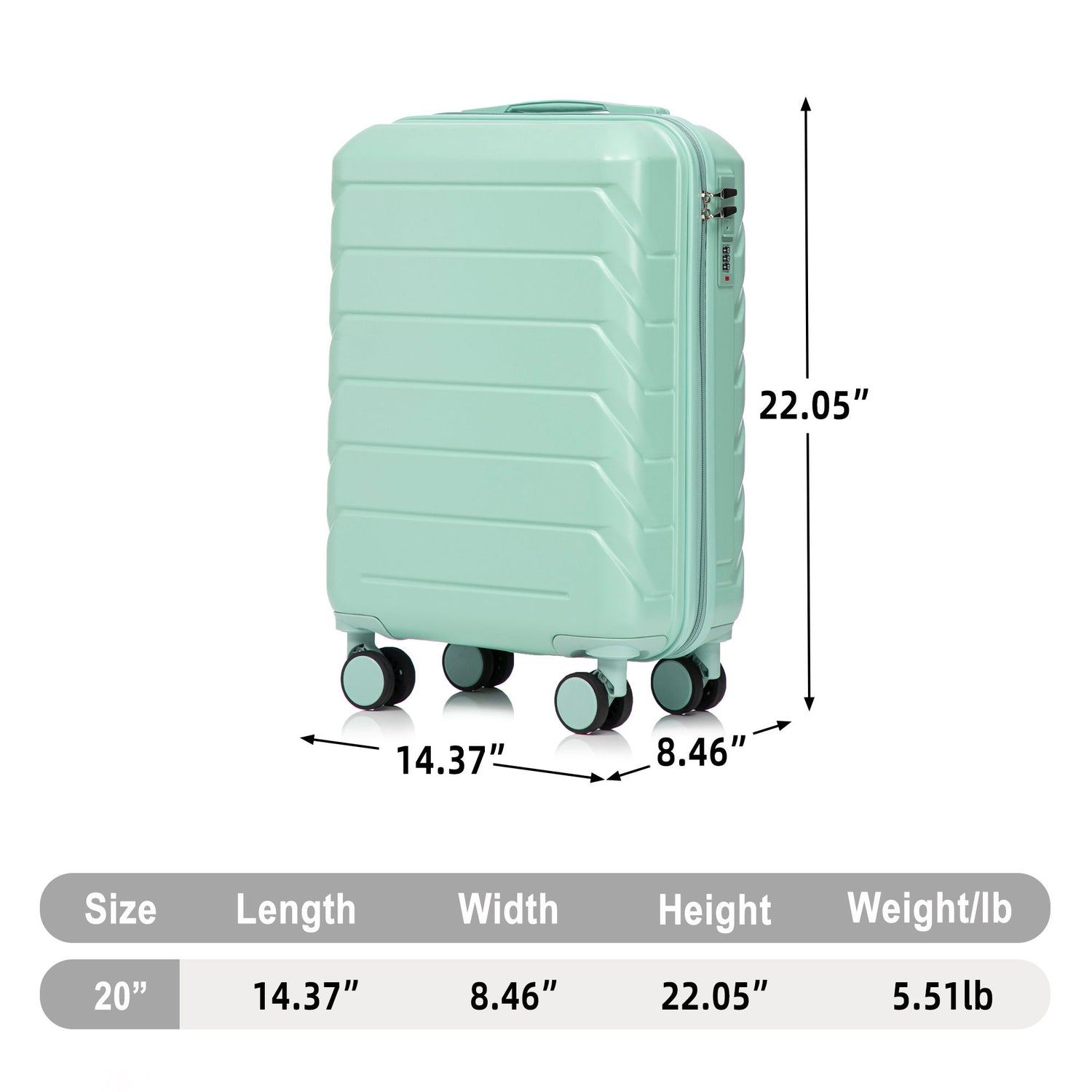 Hard Shell Travel Luggage With Scratch Resistant Surface
