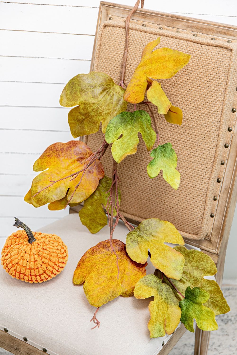 Maple Leaf Spray Green &amp; Mustard, Botanicals Decor For Harvest Festival Fall Festival &amp; Thanksgiving Table Decorations (Set of 12) - Green / Mustard