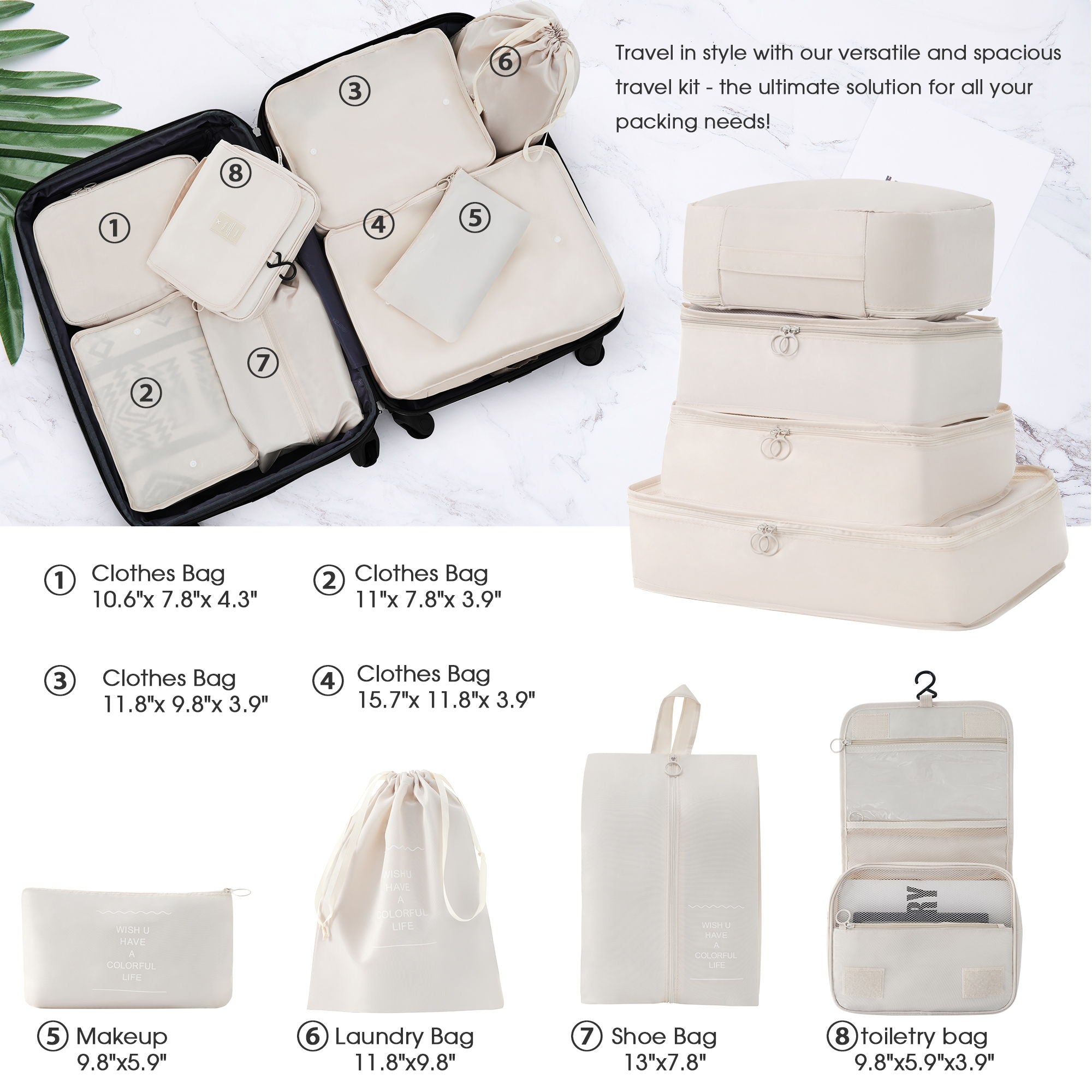Hardshell Luggage Sets 4 Pieces + Bag Spinner Suitcase With Tsa Lock Lightweight - 16&quot; / 20&quot; / 24&quot; / 28&quot; Luggages