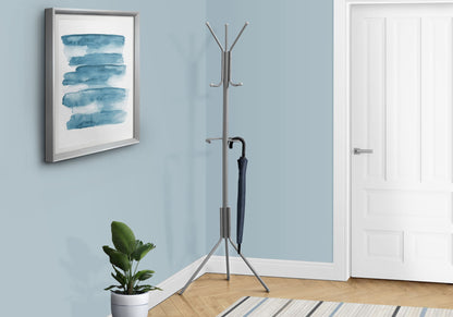 Coat Rack, Hall Tree, Free Standing, Hanging Bar, 6 Hooks, Entryway, Contemporary &amp; Modern