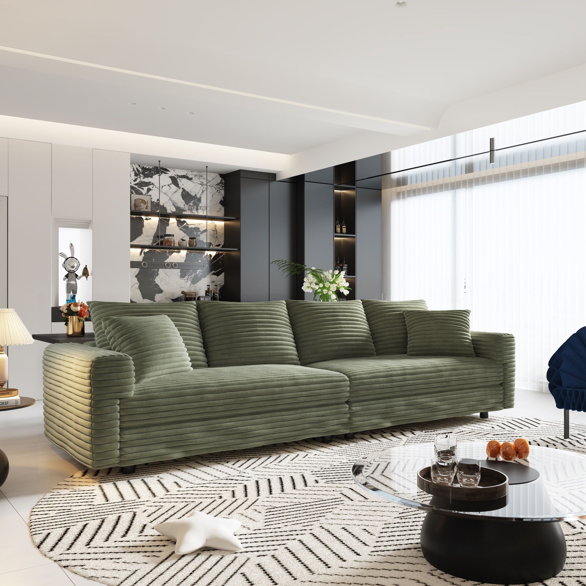 Modern Comfy Upholstered Sofa Cloud Couch &amp; Deep Seat Couches