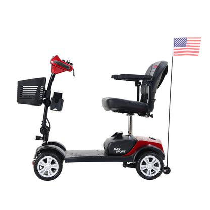 Max Sport - 4 Wheels Outdoor Compact Mobility Scooter With 2 Pieces X 12Ah Lead Acid Battery