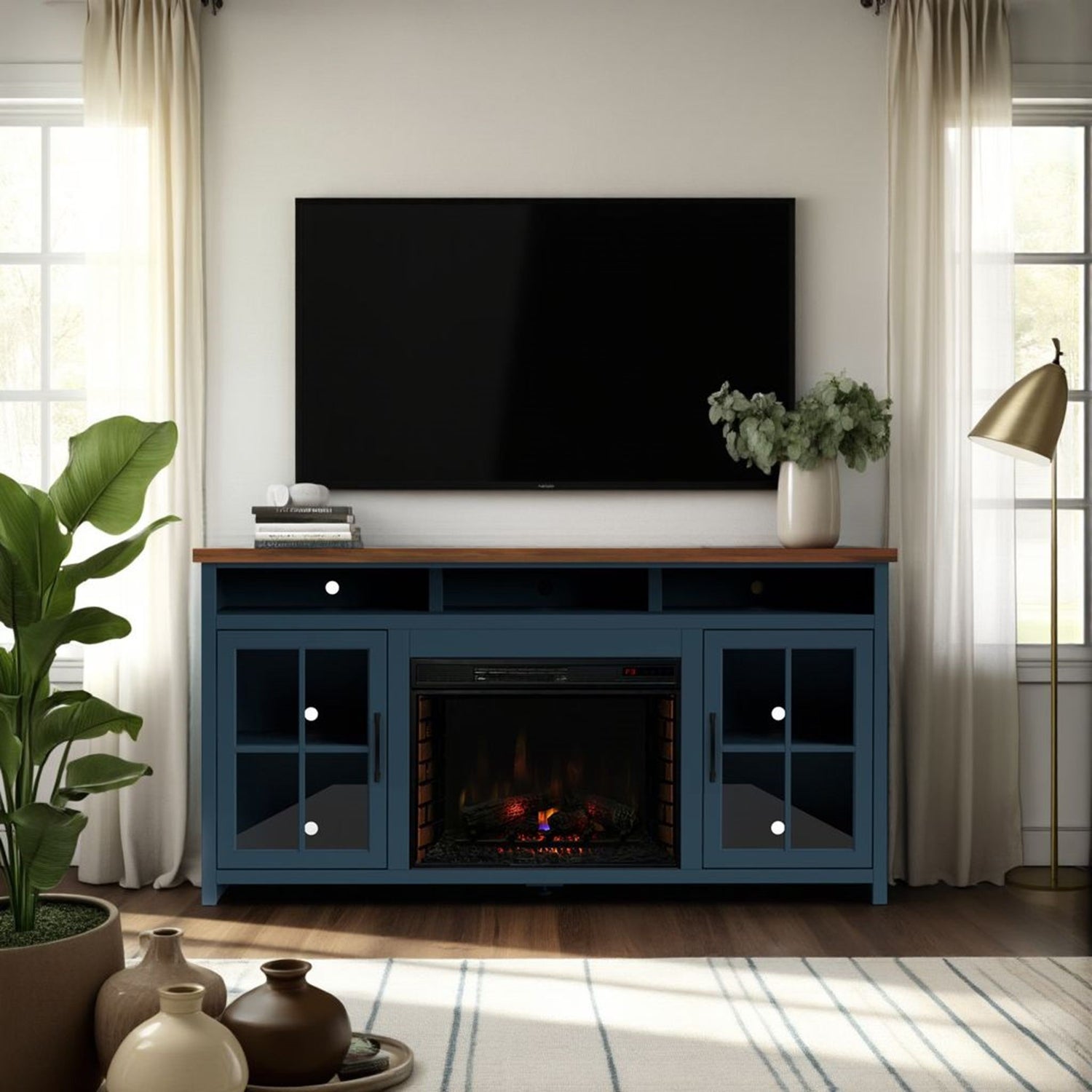 Nantucket - 74&quot; Fireplace TV Stand Console