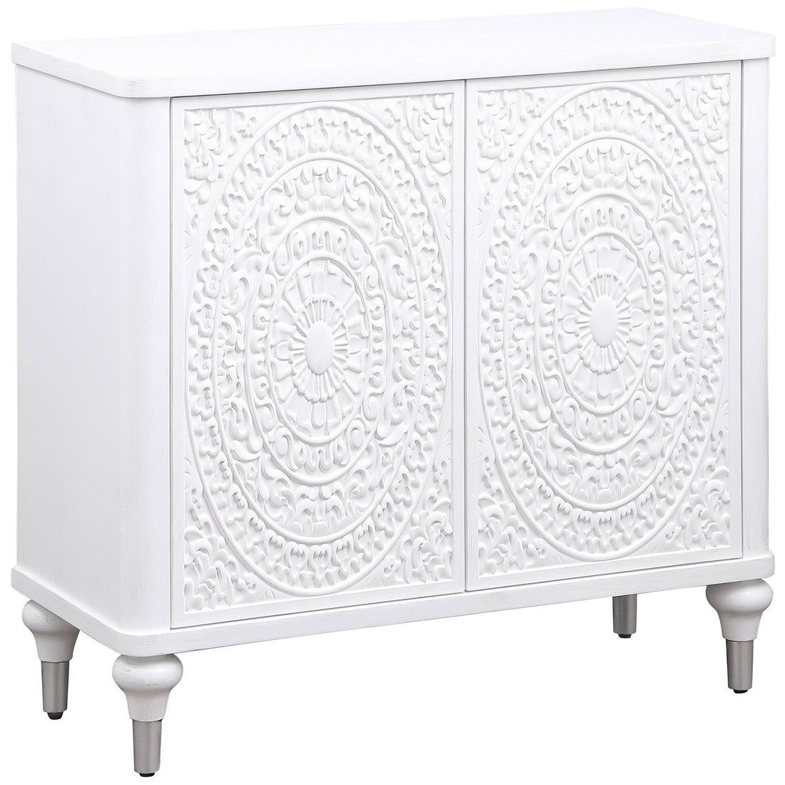 Angus - 2 Door Mandala Accent Cabinet - White