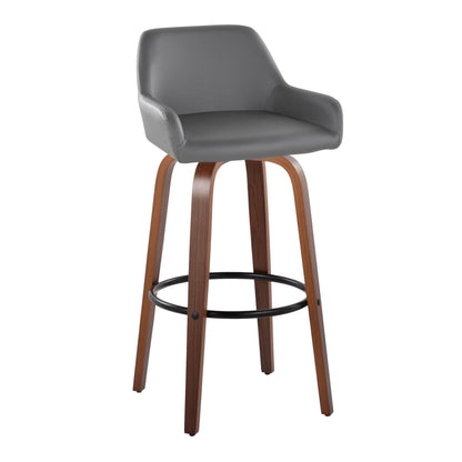 Daniella - Contemporary Fixed Height, Barstool &amp; Swivel And Round Footrest (Set of 2)