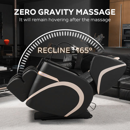 Massage Chair Recliner With Zero Gravity &amp; Full Body Air Pressure - Black
