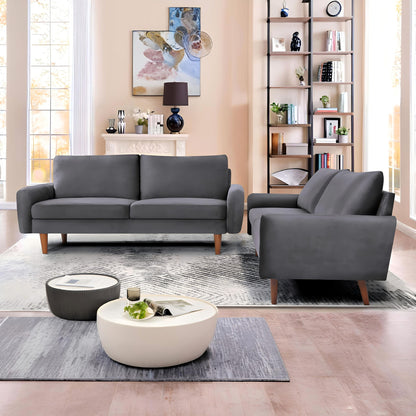 Kent - 2 Piece Sofa &amp; Loveseat Set For Living Room - Gray