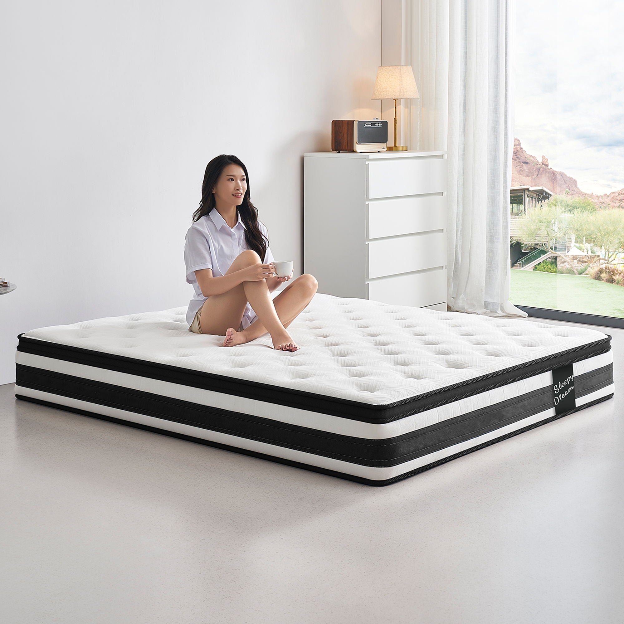 12&quot; Breathable Hybrid Mattress, Memory Foam, Individual Pocket Springs