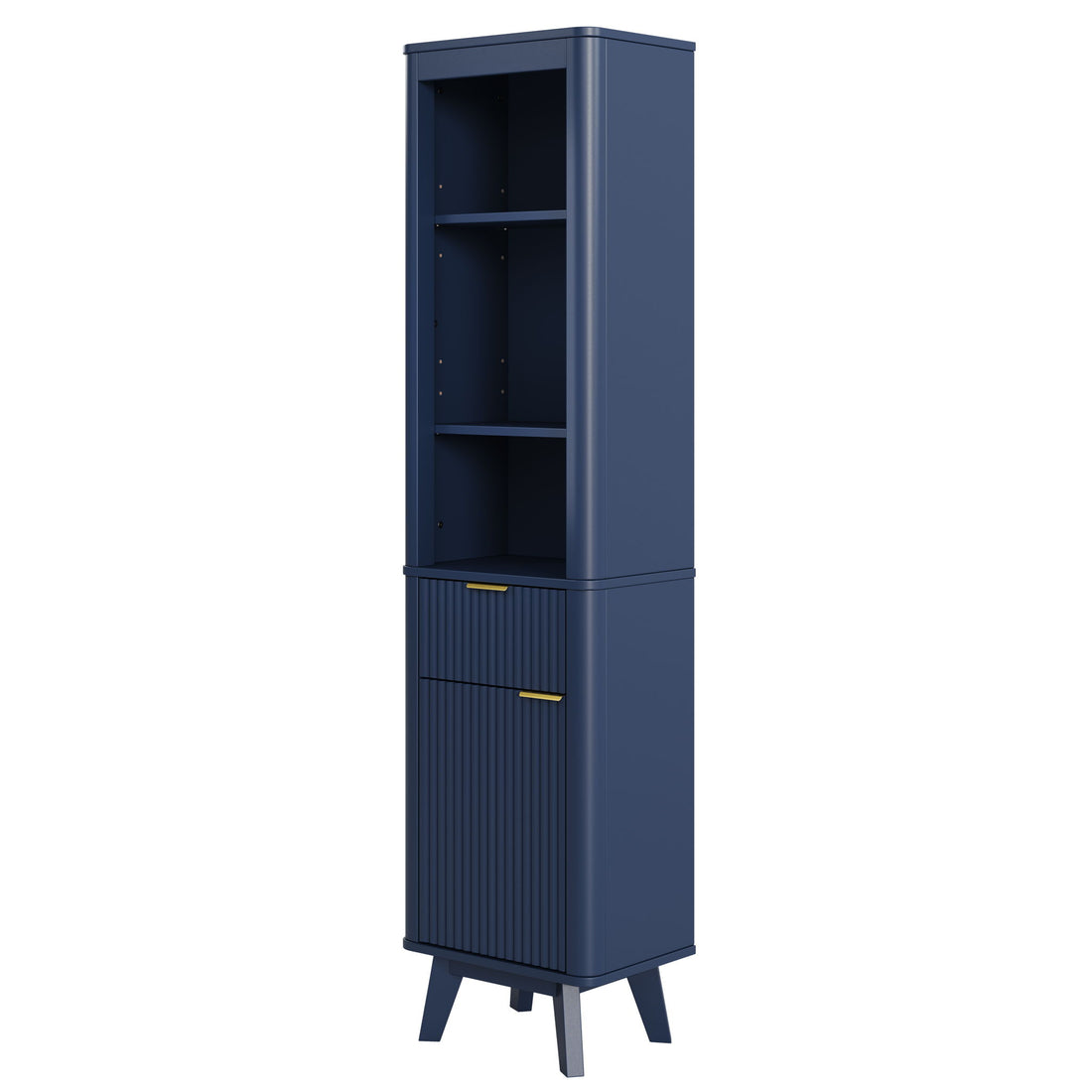 Tall Bathroom Storage Cabinet With Adjustable Shelves And 1 Drawer &amp; Door