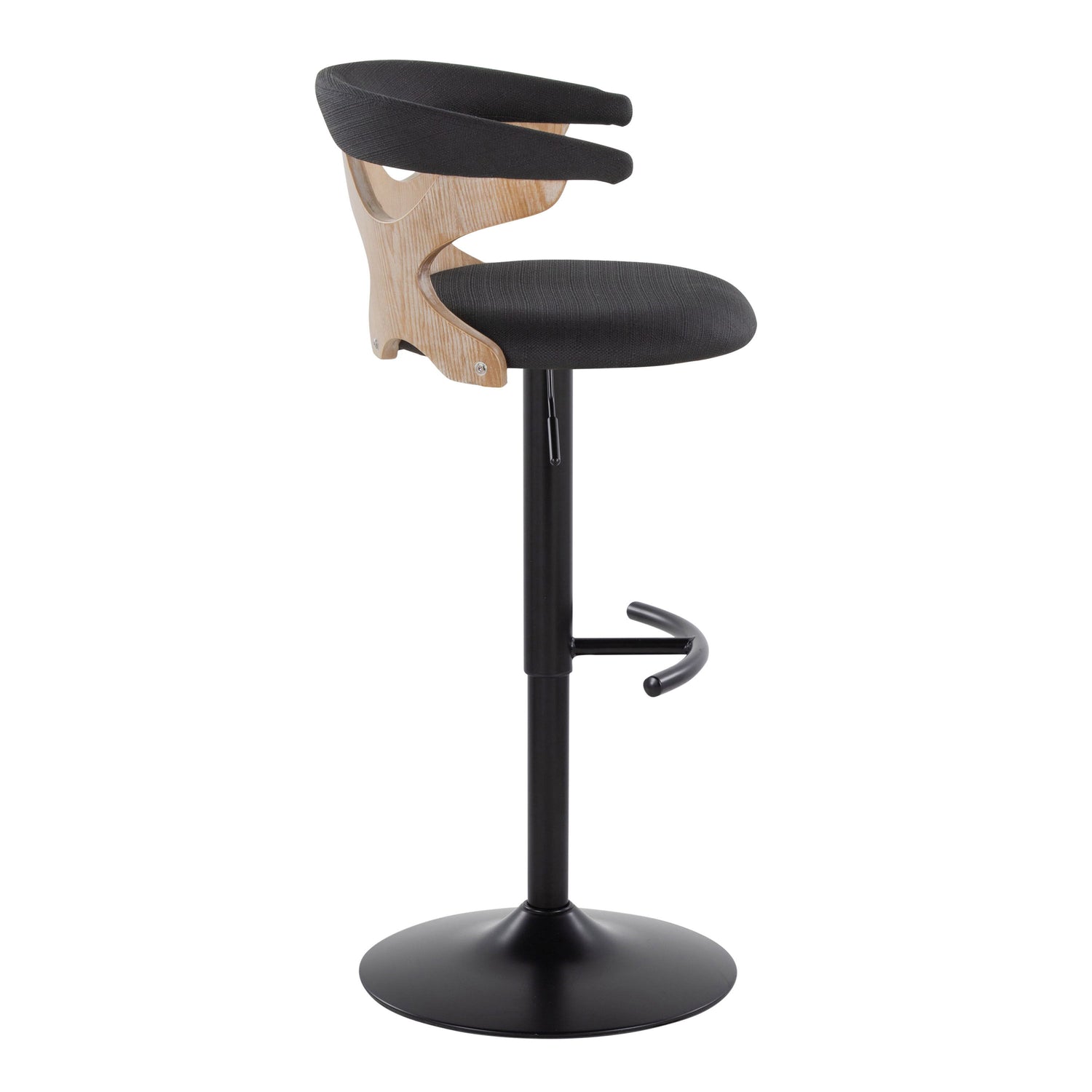 Gardenia - Contemporary Adjustable Barstool &amp; Swivel With Rounded T Footrest (Set of 2)
