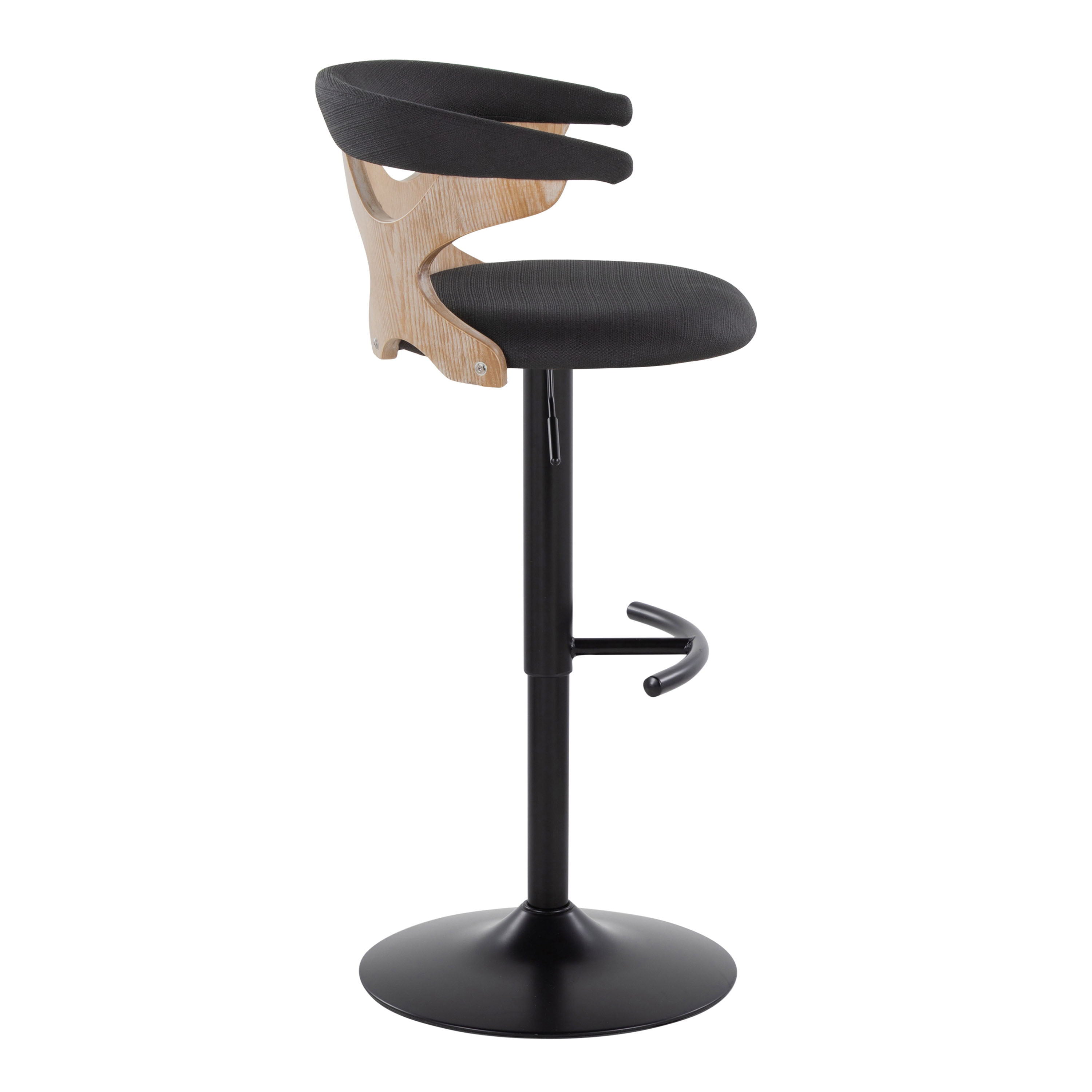 Gardenia - Contemporary Adjustable Barstool &amp; Swivel With Rounded T Footrest (Set of 2)