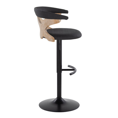Gardenia - Contemporary Adjustable Barstool &amp; Swivel With Rounded T Footrest (Set of 2)