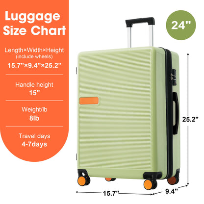 Contrast Color Hardshell Luggage 24&quot; Expandable Spinner Suitcase With Tsa Lock Lightweight