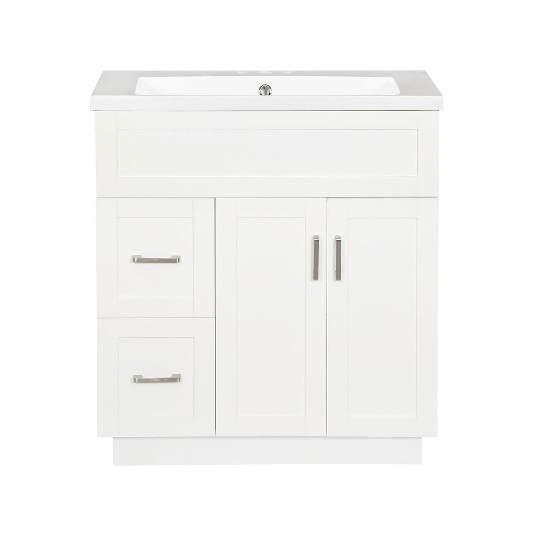 Bathroom Vanity With 2 Doors, 2 Drawers, Adjustable Shelf, Hidden Slides &amp; Soft Close Hinges