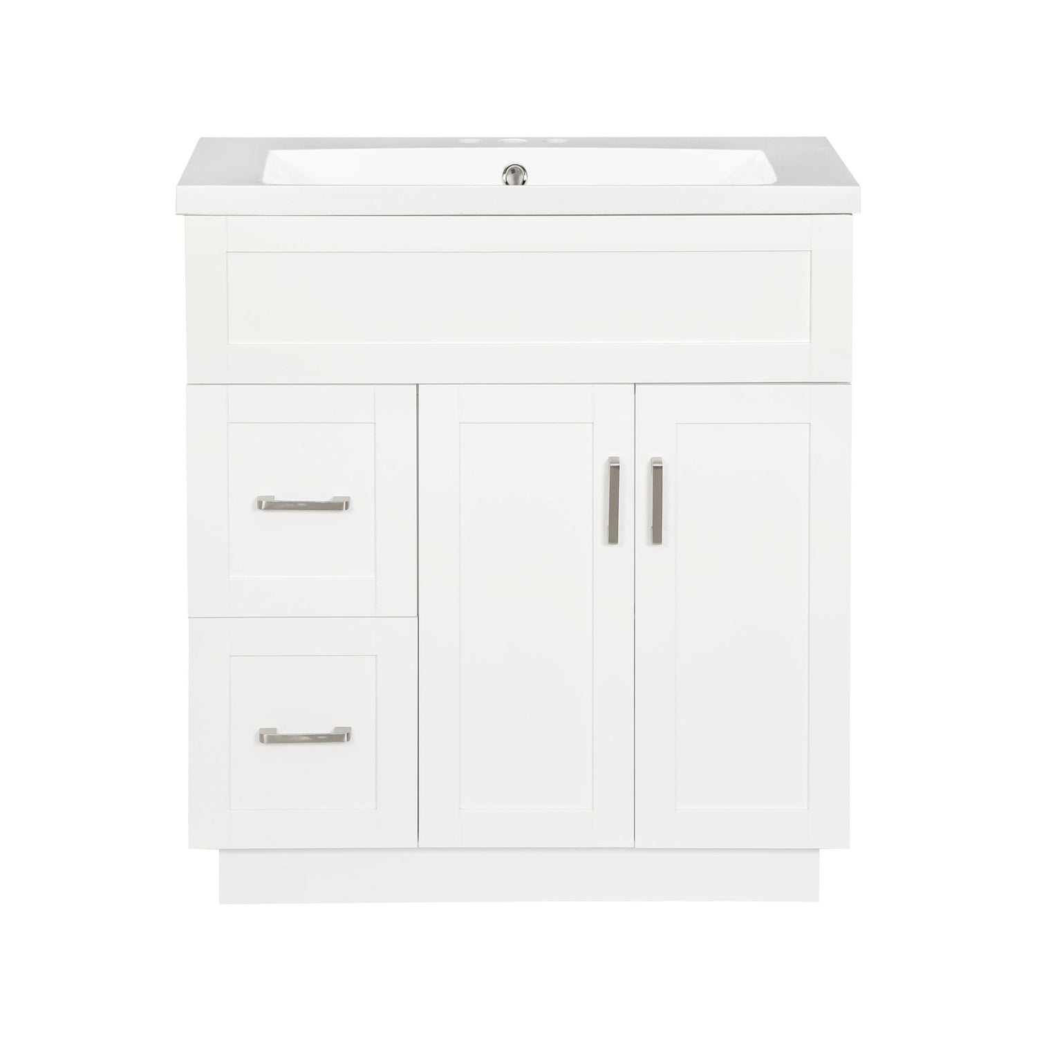 Bathroom Vanity With 2 Doors, 2 Drawers, Adjustable Shelf, Hidden Slides &amp; Soft Close Hinges