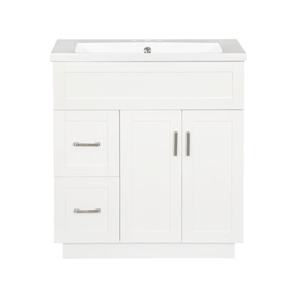 Bathroom Vanity With 2 Doors, 2 Drawers, Adjustable Shelf, Hidden Slides &amp; Soft Close Hinges