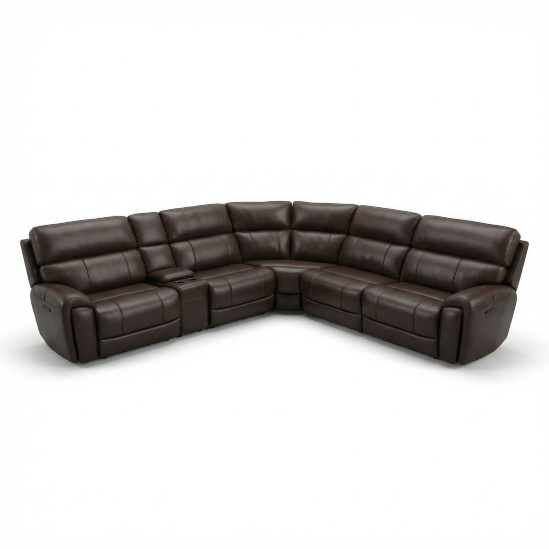 Brazil - Power Sectional With Adjustable Headrest &amp; Footrest - Dark Brown