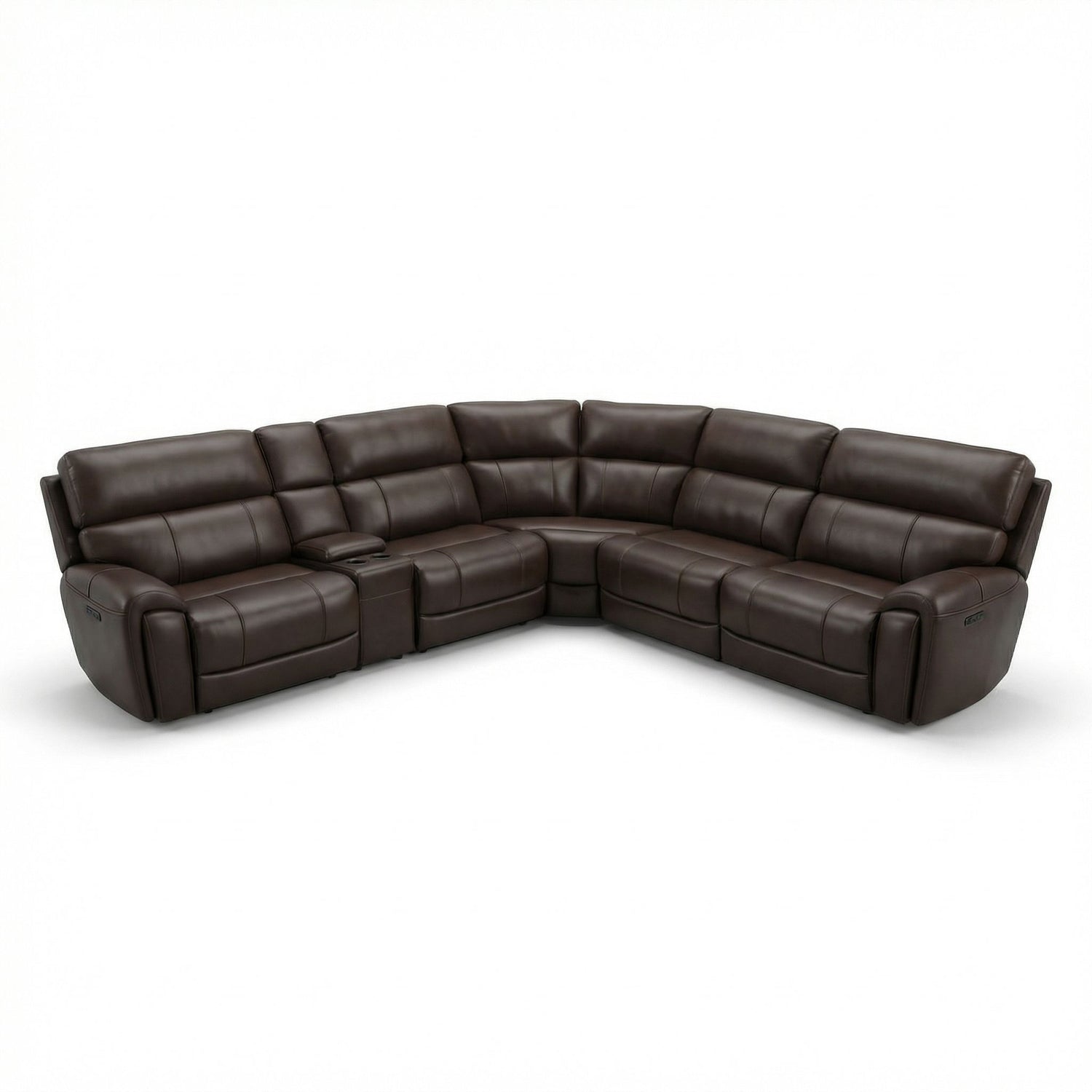 Brazil - Power Sectional With Adjustable Headrest &amp; Footrest - Dark Brown