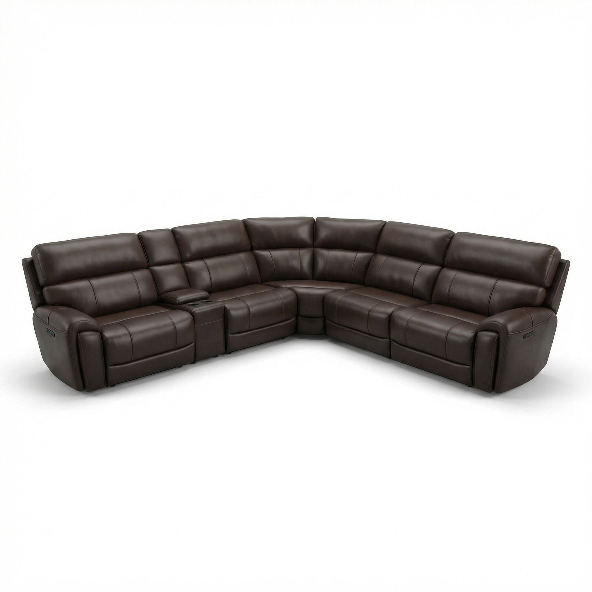 Brazil - Power Sectional With Adjustable Headrest &amp; Footrest - Dark Brown