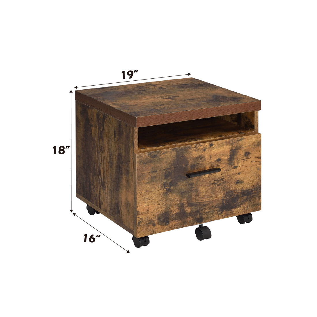 Bob - File Cabinet - Weathered Oak / Black