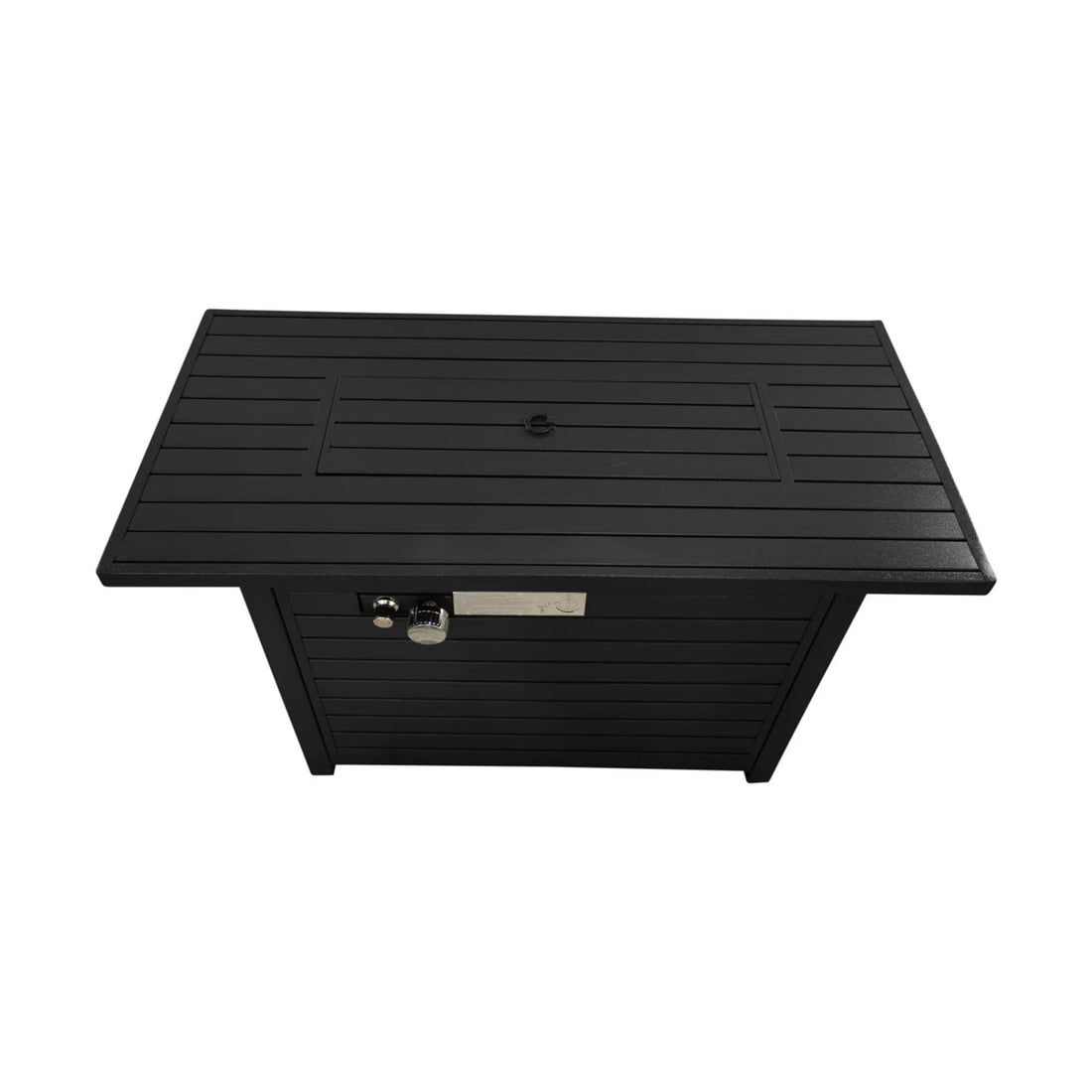 Outdoor Fire Pit Table &amp; Lid - Black