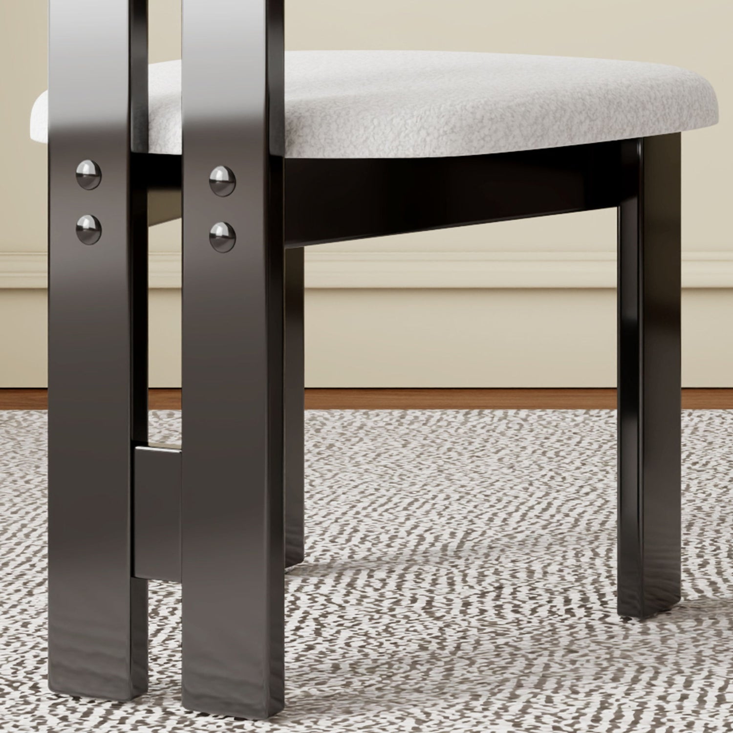 Modern Dining Chairs, Vertical Backrest Kitchen Chairs For Dining Room (Set of 2) - White