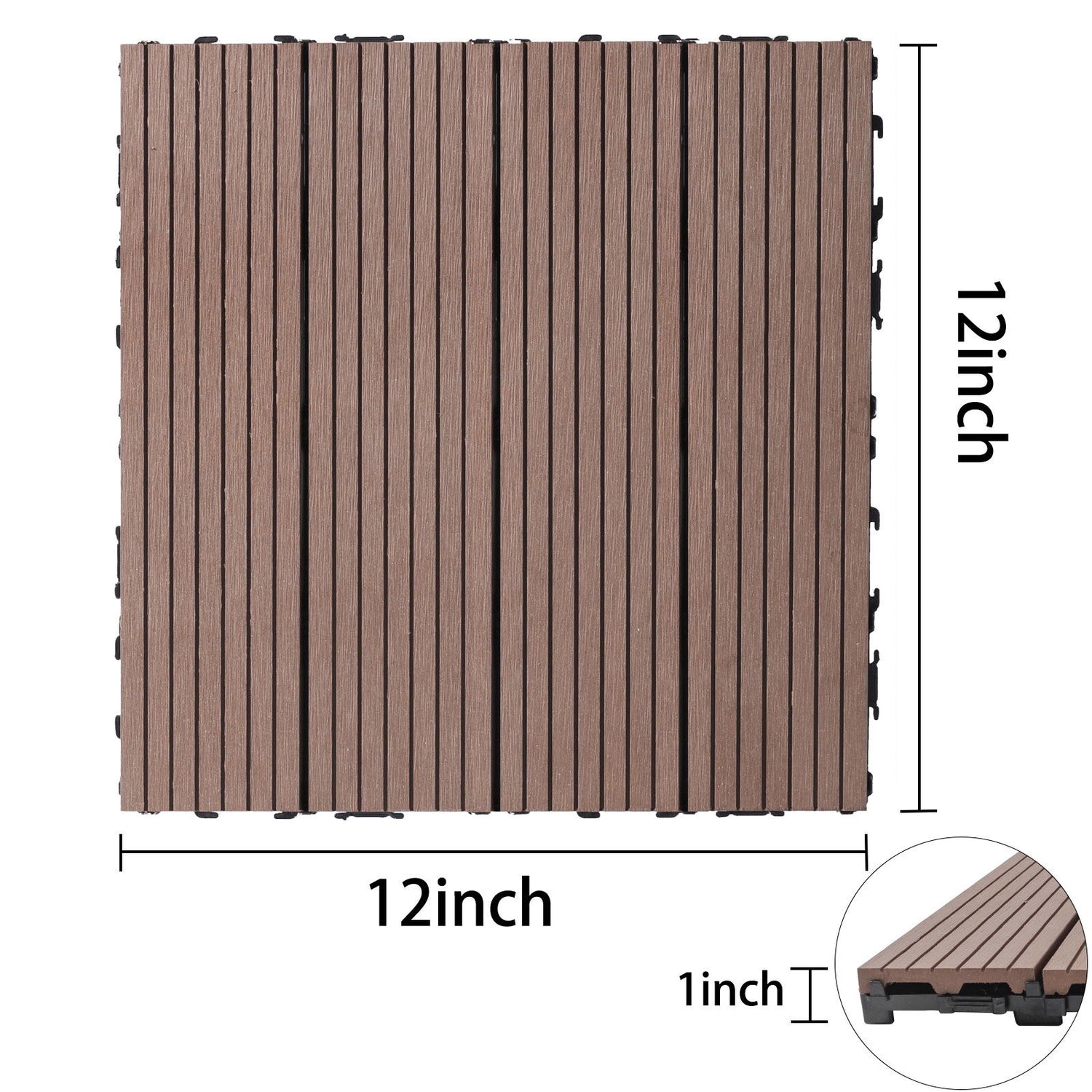 Wood Plastic Composite Deck Tiles, Sustainable Composite Decking Resist Rust, Water, Weather, Easy To Diy &amp; Maintain
