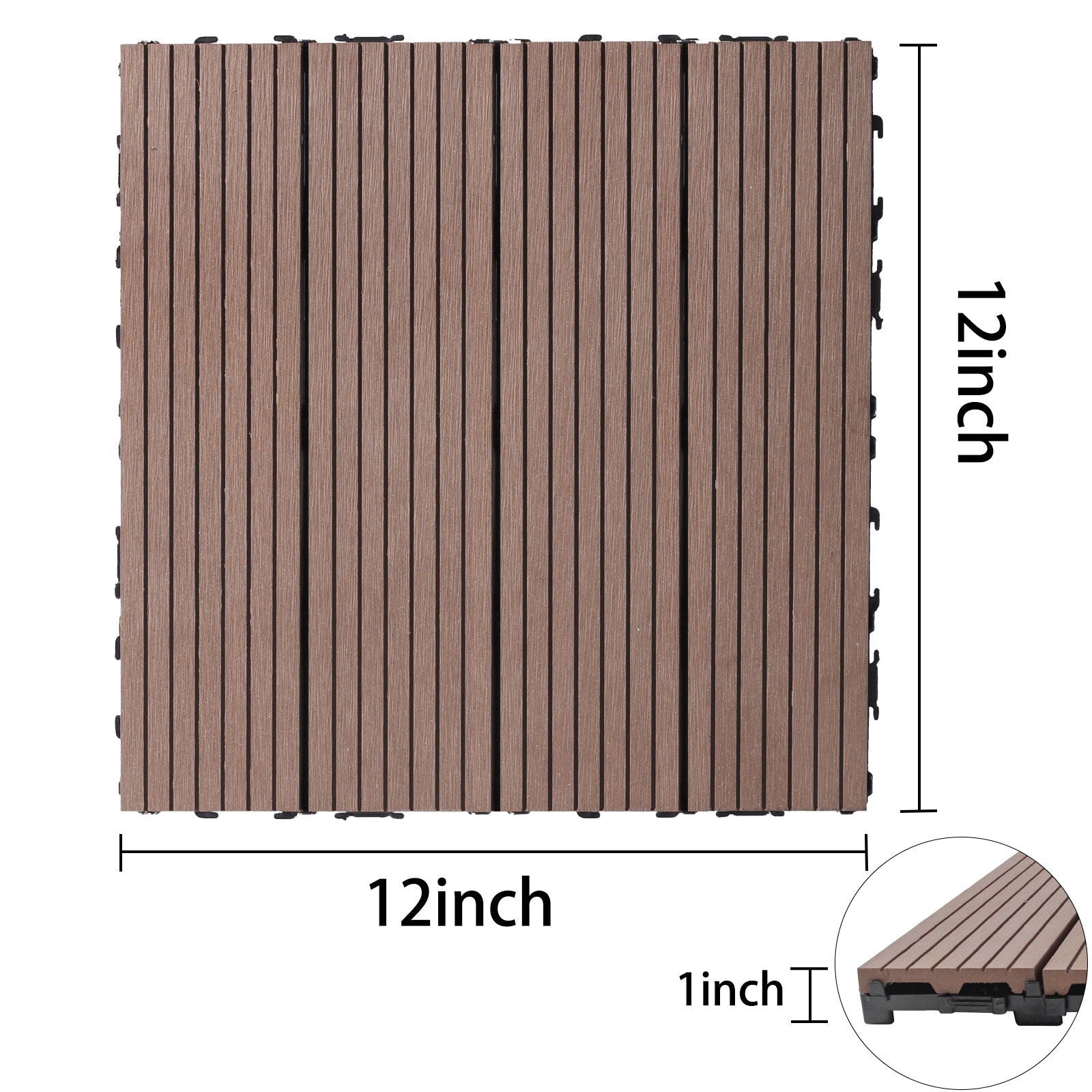 Wood Plastic Composite Deck Tiles, Sustainable Composite Decking Resist Rust, Water, Weather, Easy To Diy &amp; Maintain