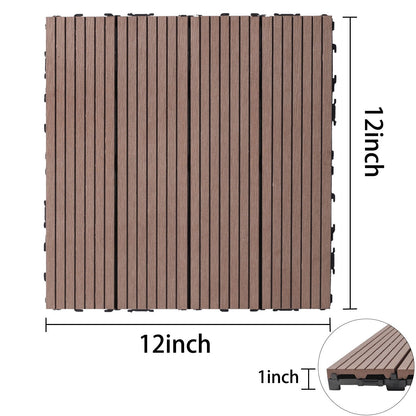 Wood Plastic Composite Deck Tiles, Sustainable Composite Decking Resist Rust, Water, Weather, Easy To Diy &amp; Maintain
