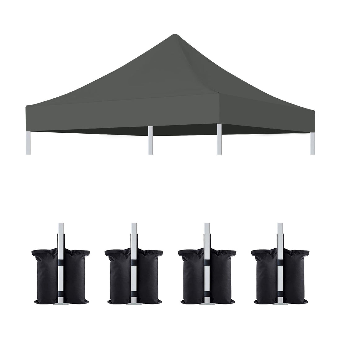 Canopy Replacement Top With 4 Pack W8 Bags, Pop Up Tent Cover Only, Frame Not Included