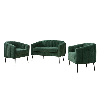 3 Piece Living Room Furniture Set Sofa &amp; Armchairs