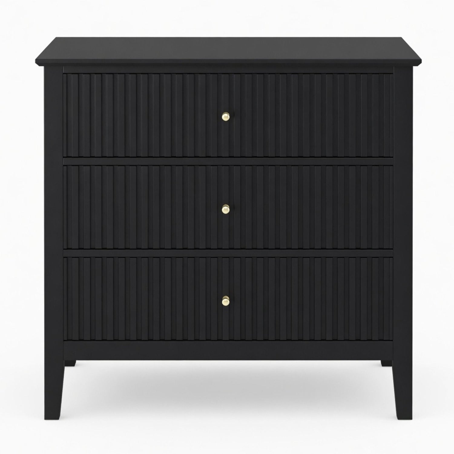 Fluted 3 Drawer Nightstand With Soft Close Slides