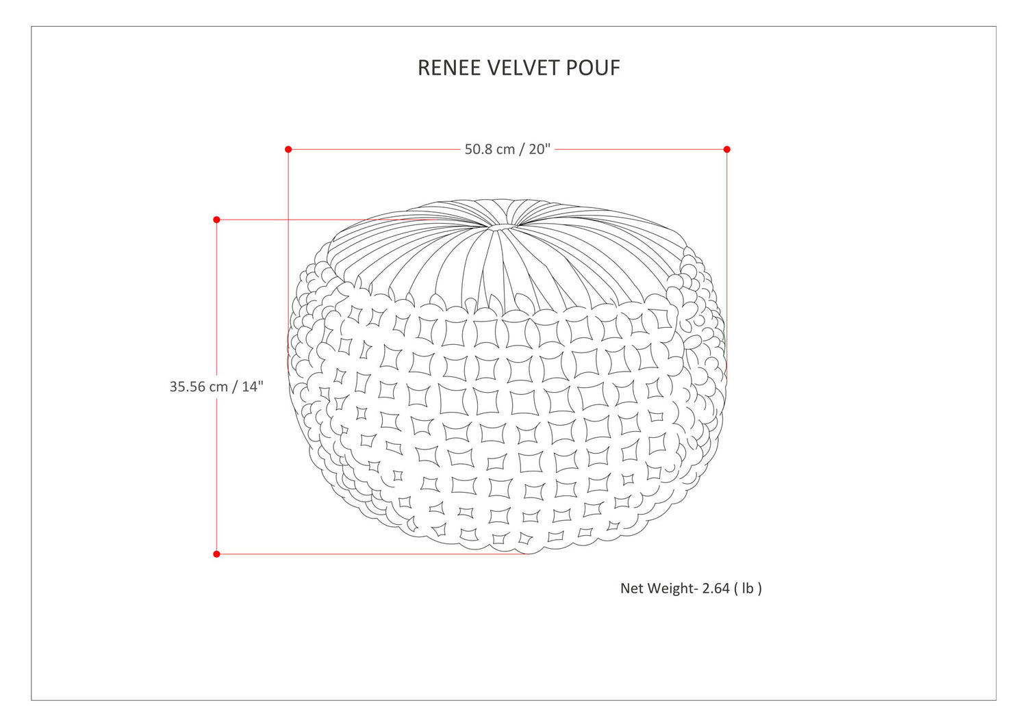 Renee - Handcrafted Round Pouf