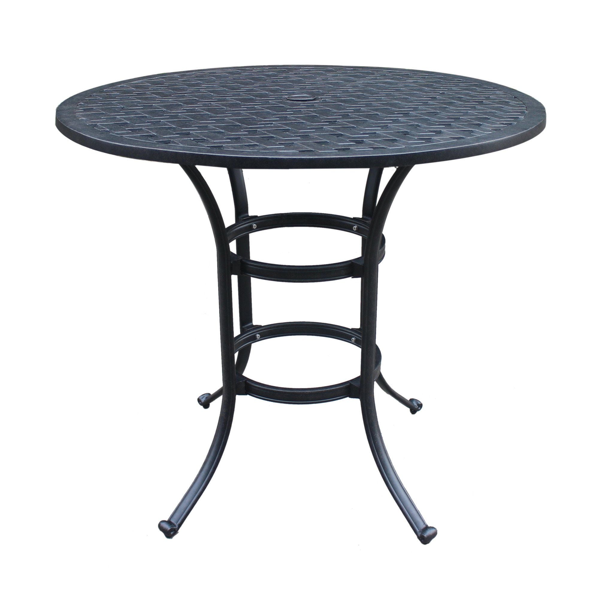 Round 41.97&quot; Long Bar Height Dining Set With Cushions