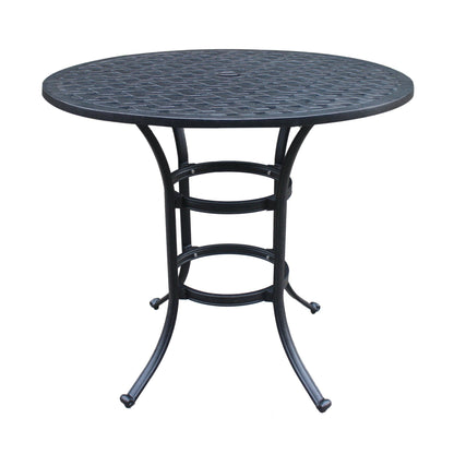 Round 41.97&quot; Long Bar Height Dining Set With Cushions